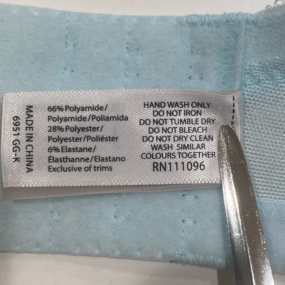 30M (US) Panache Jasmine 6951 Pale Blue Floral Underwire Unlined Lace UK 30J - Picture 12 of 13
